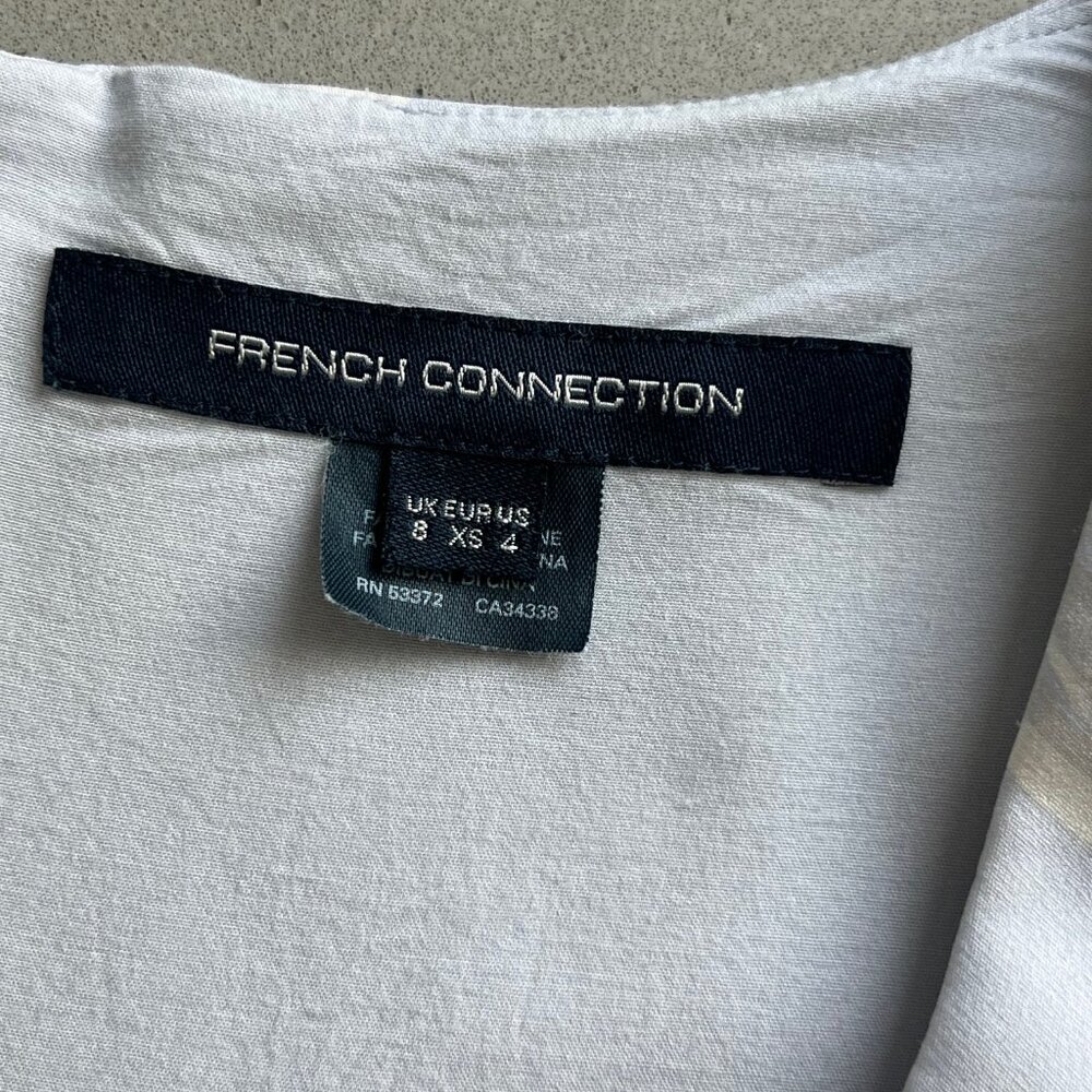 French Connection Light Blue Alba Stretch Spring Floral Dress, Size 4 - Picture 6 of 8